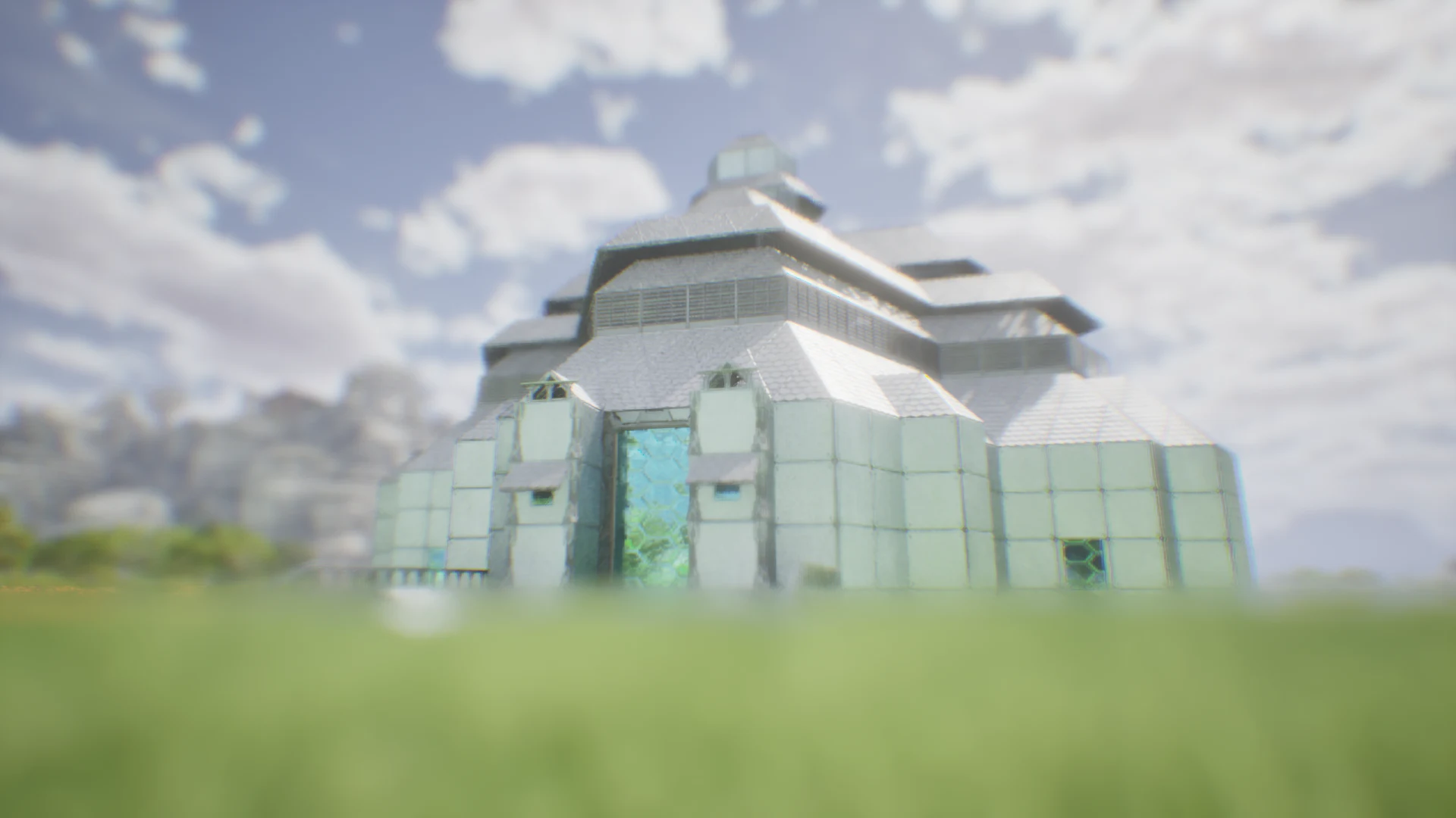 In-game screenshot of the Behemoth Tek Base, a 2,000-structure endgame Tek PvP base in ARK: Survival Ascended