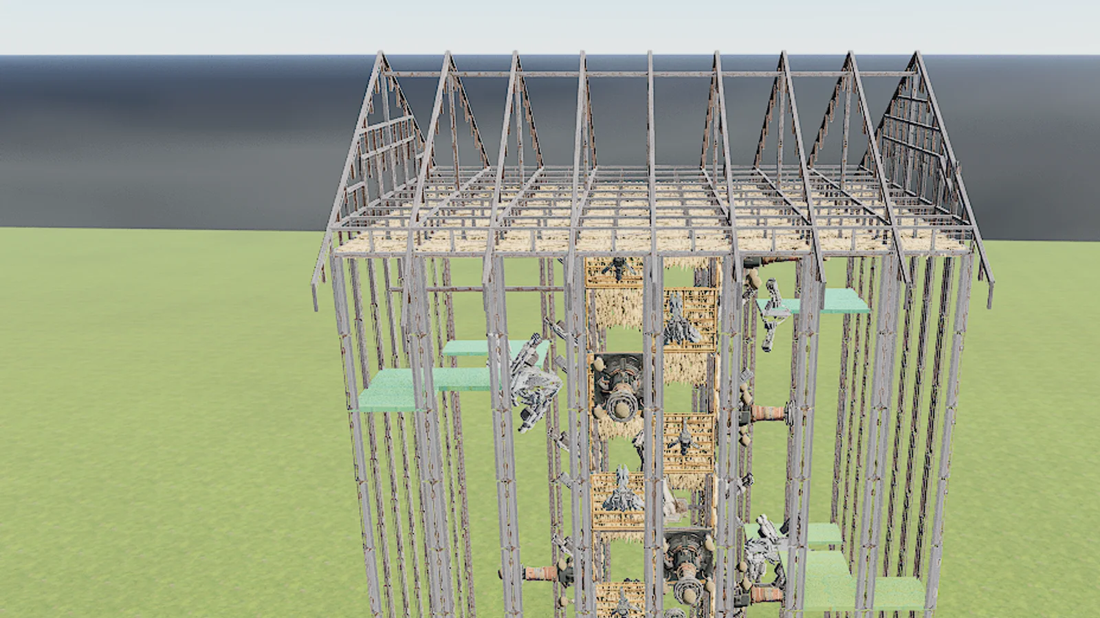 In-game screenshot of the 8x8 Starter Turret Tower, an 8x8 metal PvP starter turret tower in ARK: Survival Ascended